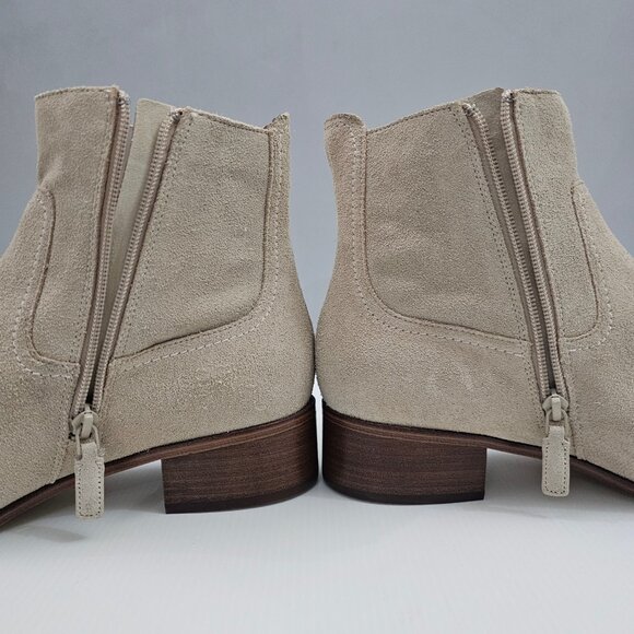 NEW Cole Haan Naia Ankle Bootie Womens 11 Light Beige Suede Western Cowgirl - Picture 4 of 14